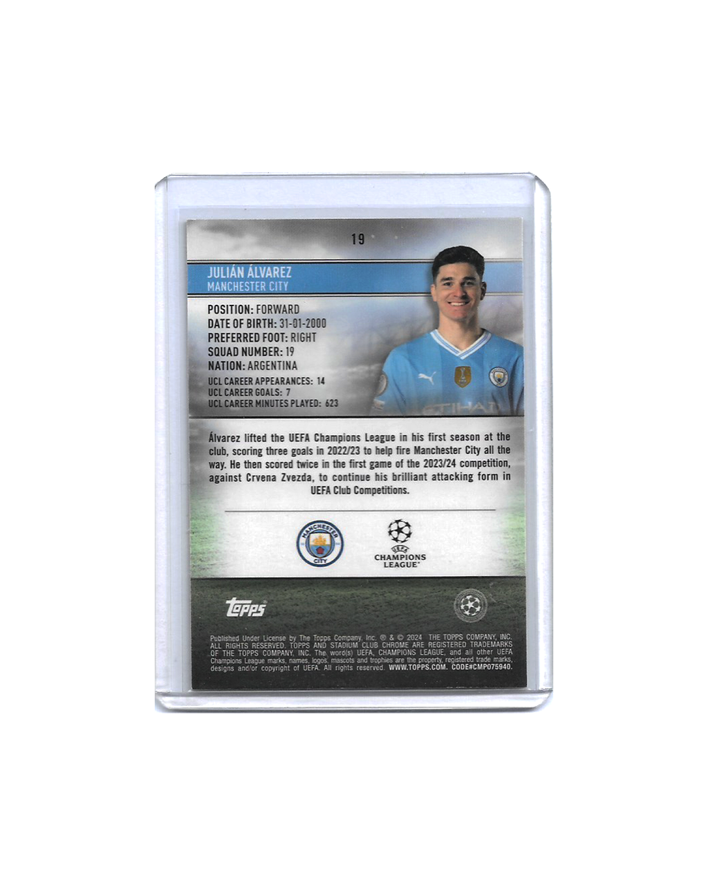 JULIAN ALVAREZ Topps Stadium Club Chrome 2023-24