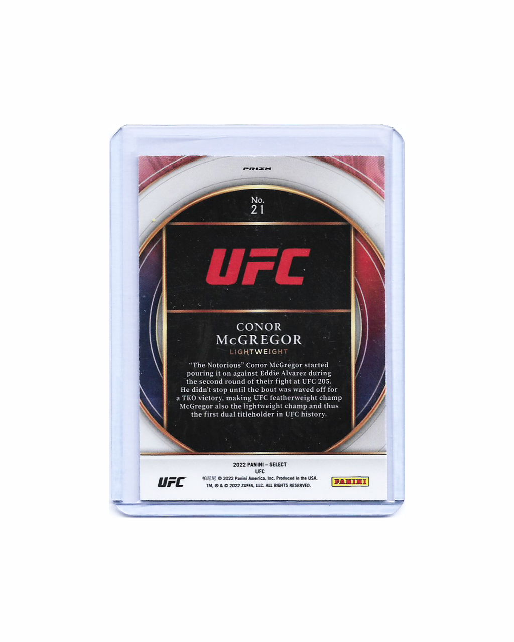Conor McGregor Select Numbers Knockdowns Flash Prizm 22