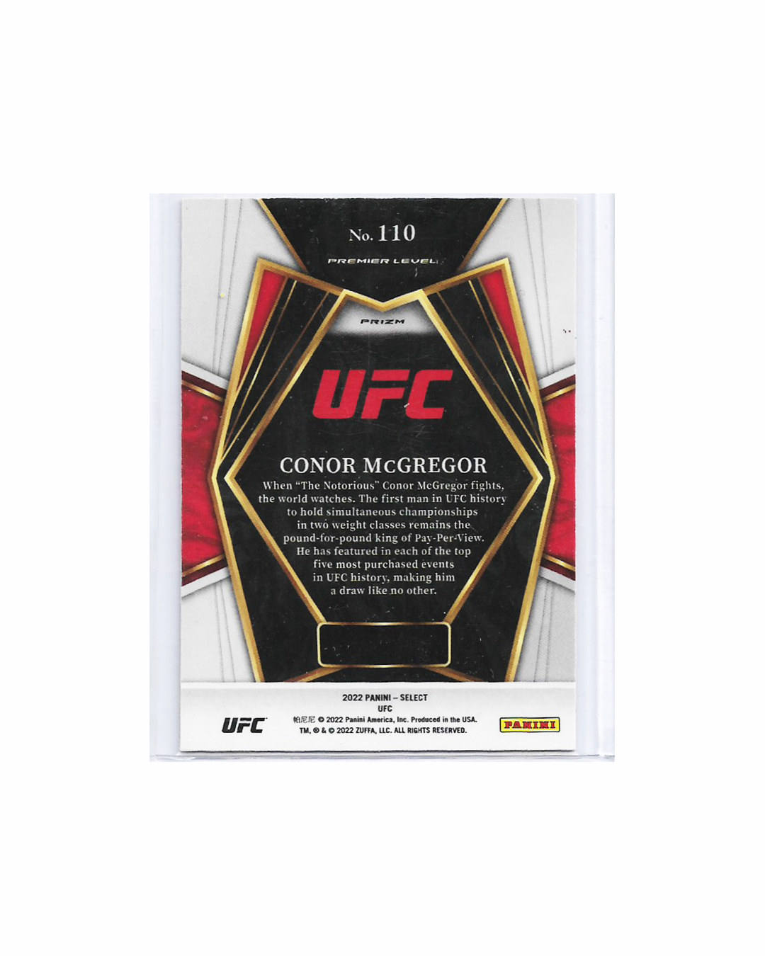 Conor McGregor 2022 Panini Select UFC Premier Level
