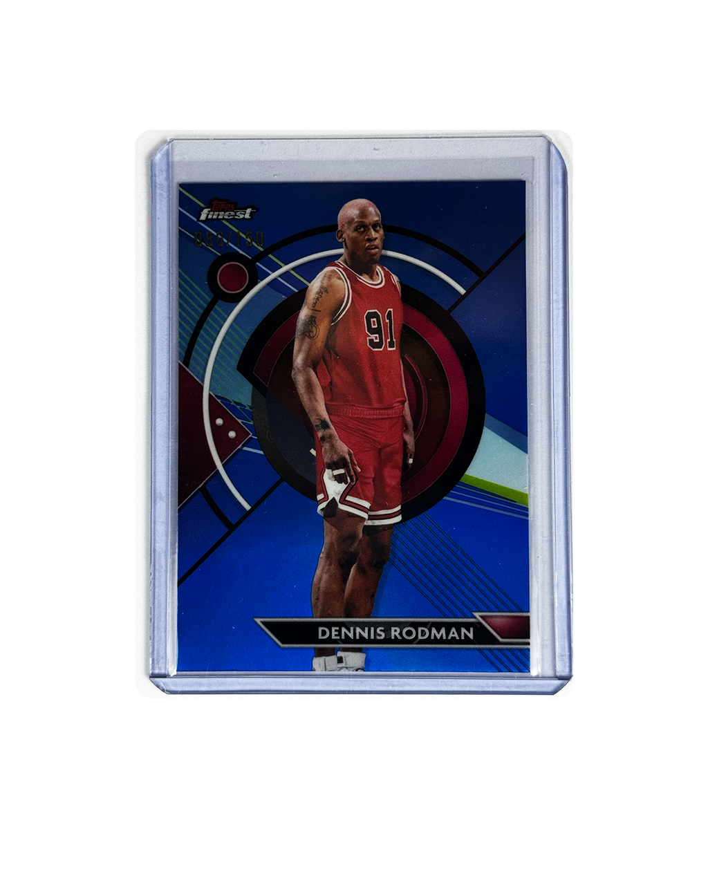 DENNIS RODMAN Topps Finest 61 Blue Refractor num 86/150