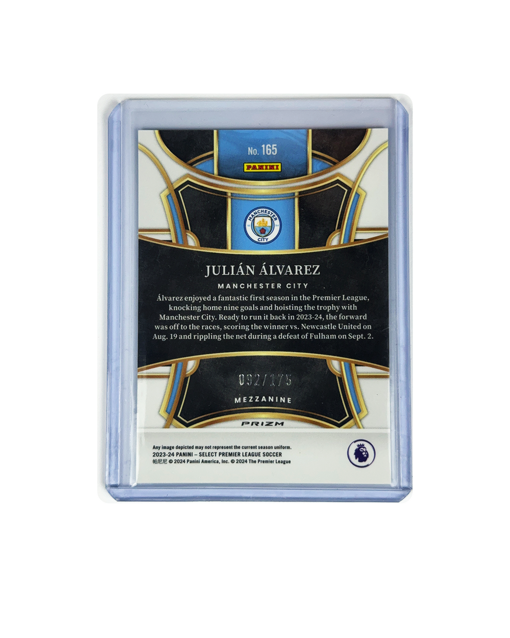 JULIAN ALVAREZ Panini Select Premiere League CAMO num 92/175