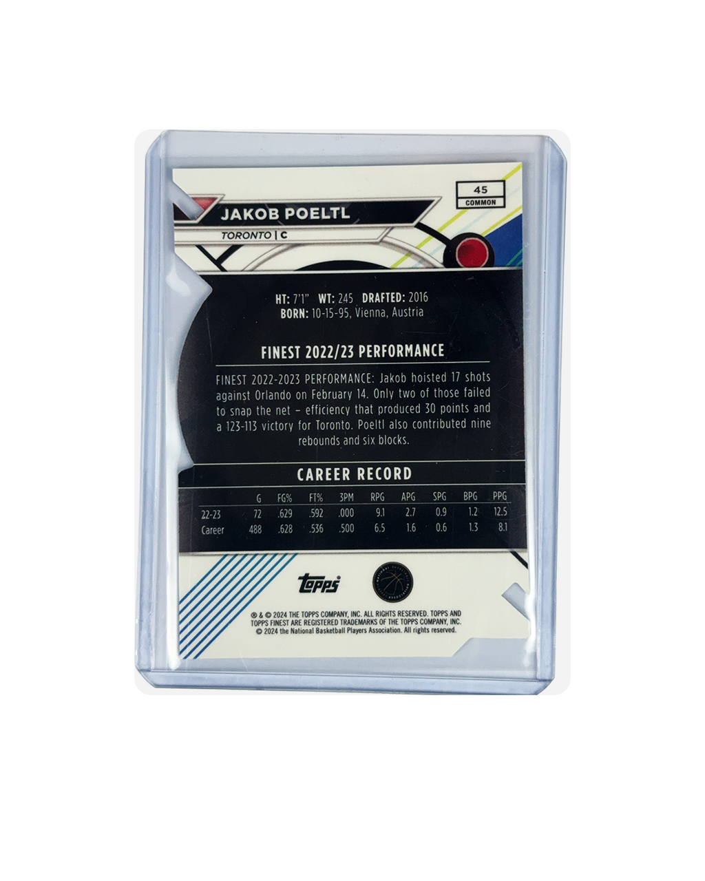 JAKOB POELTL Topps Finest 2024 num 7/74