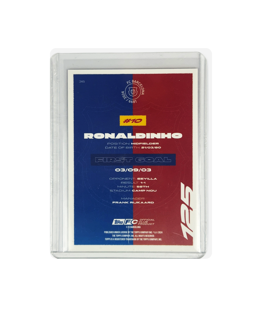 RONALDINHO Topps Insert First Goal Pink 24-25 num 45/99