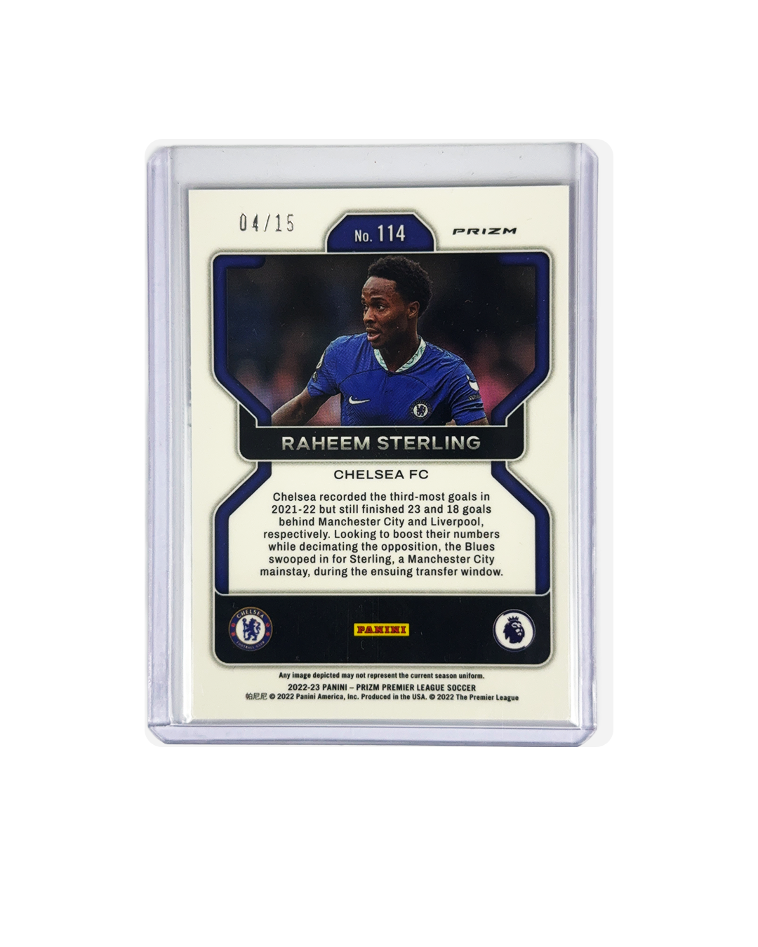 RAHEEM STERLING Panini Prizim Premiere League 22-23 num 04/15