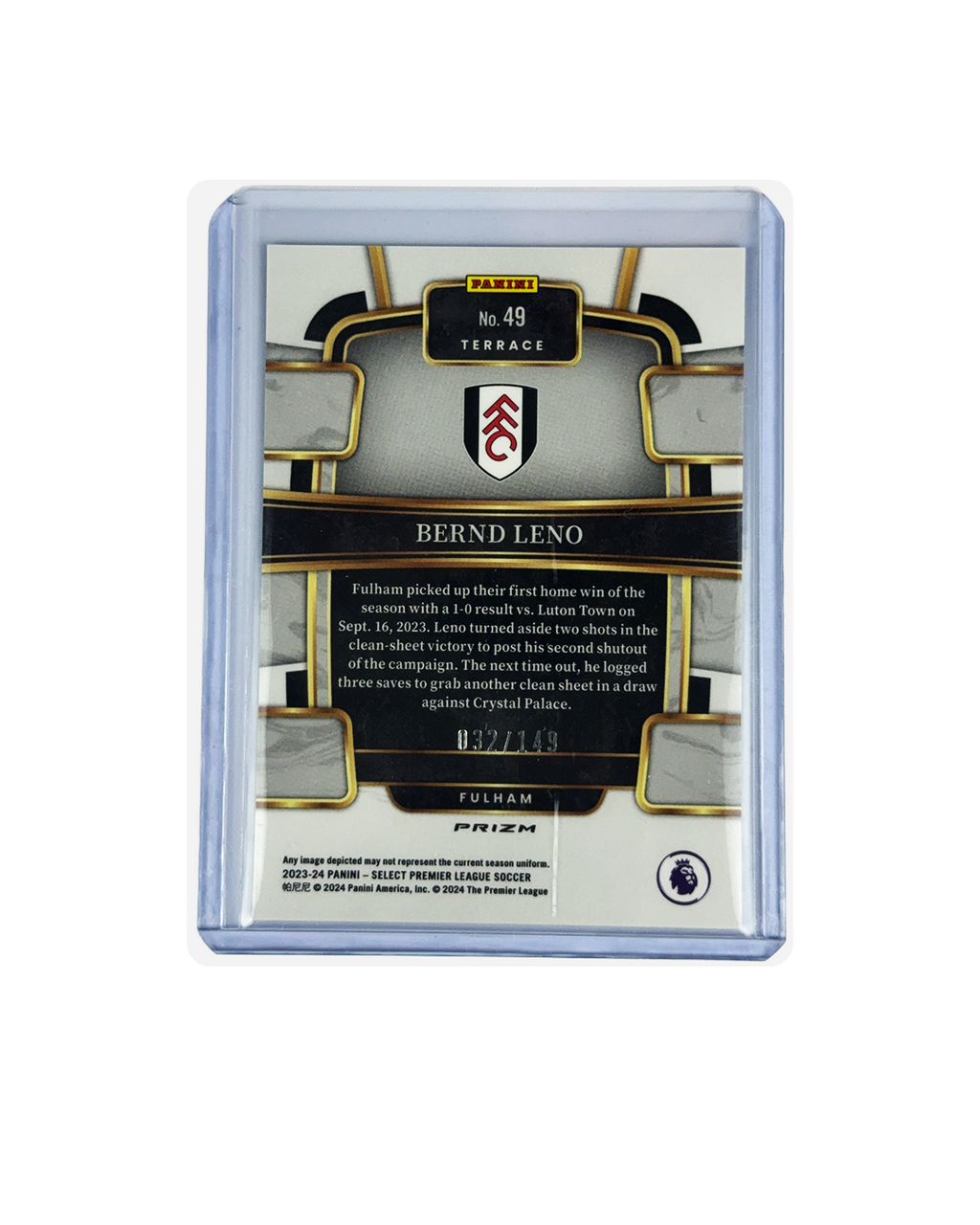 BREND LENO Panini Select 23-24 Premier League Purple num 32/149