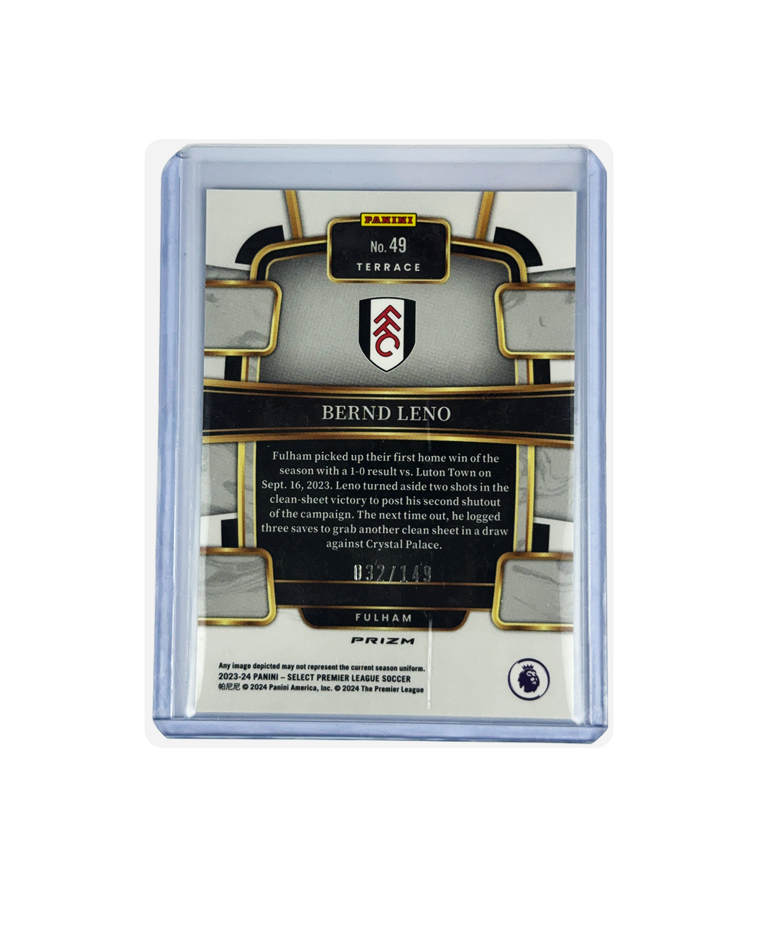 BREND LENO Panini Select 23-24 Premier League Purple num 32/149