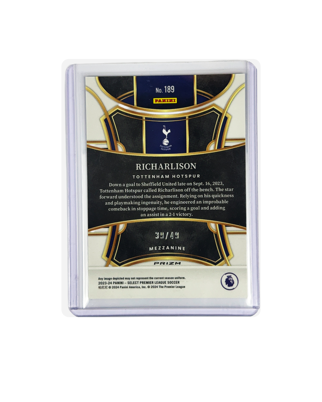RICHARLISON Panini Select Premiere League Soccer 23-24 num 39/49
