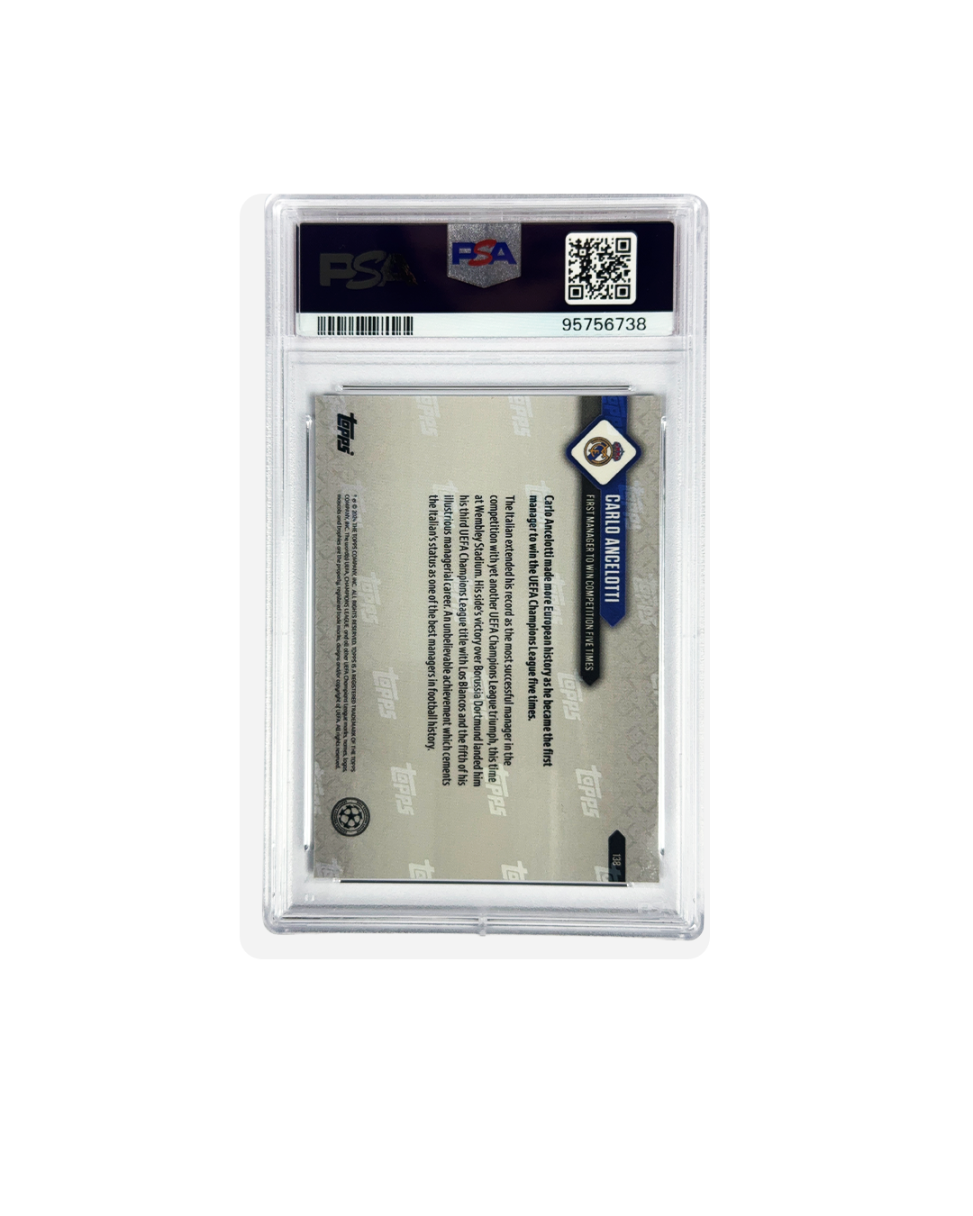 2023-24 TOPPS NOW UCL CARLO ANCELOTTI PSA 10