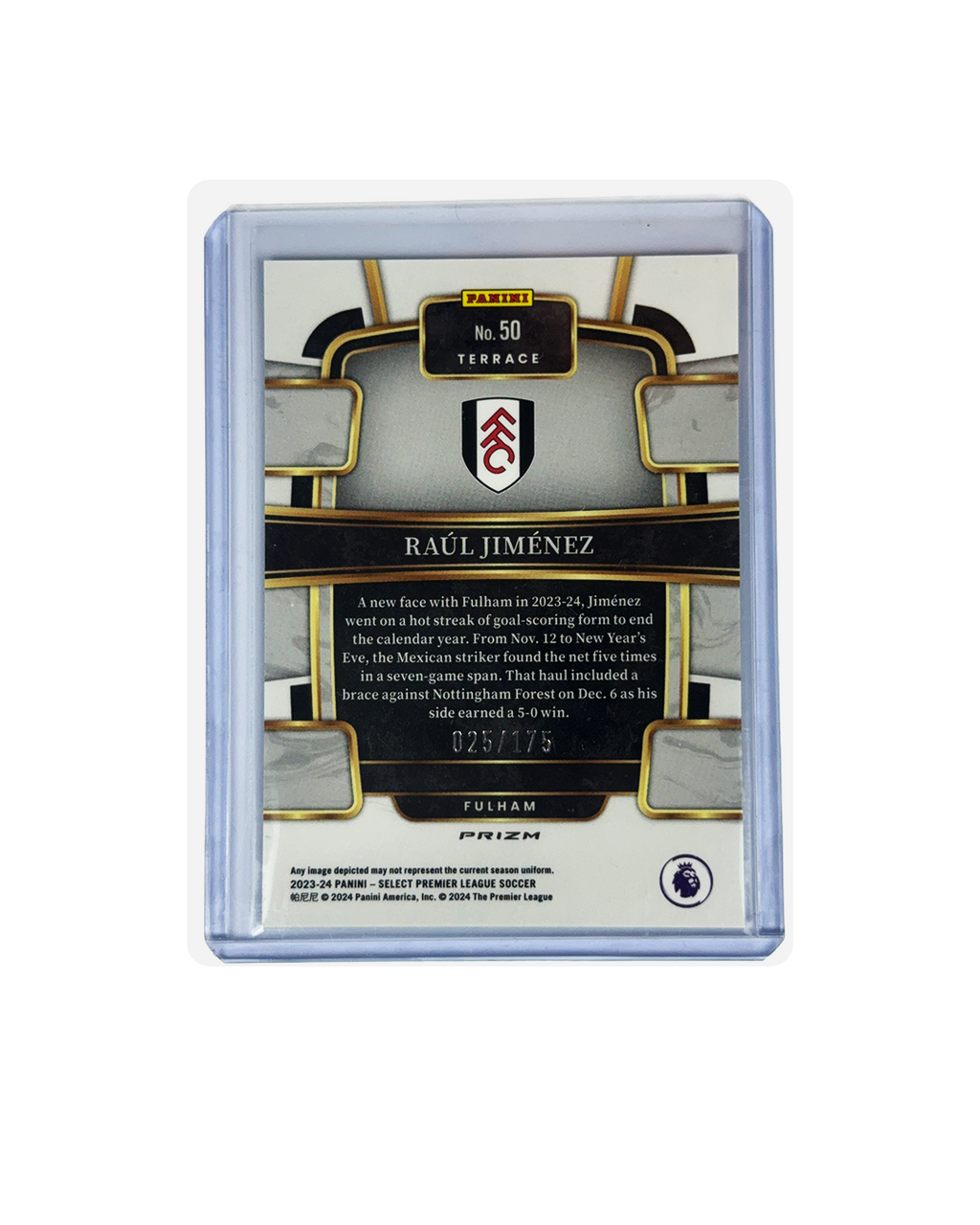 RAUL JIMENEZ Panini Select Premiere League CAMO num 25/175