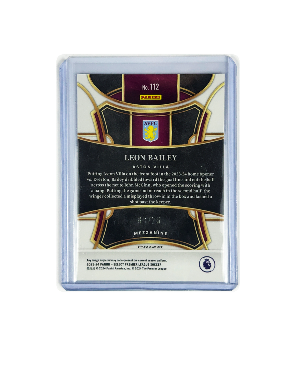 LEON BAILEY Panini Select Premiere League 23-24 num 66/75