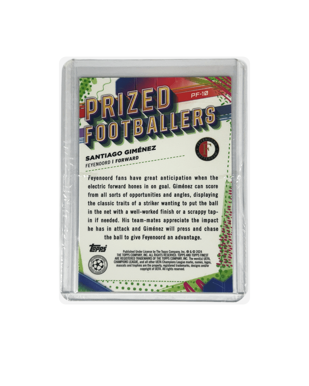 SANTIAGO GIMENEZ Topps Finest UEFA CC Prized Footballers Pruple Refractor num 192/299