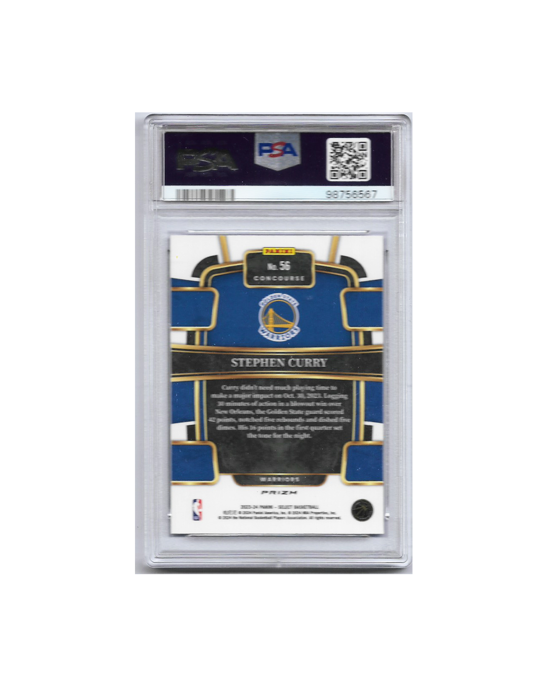 STEPHEN CURRY SELECT  BLUE CRACKED ICE 2023 PSA 9