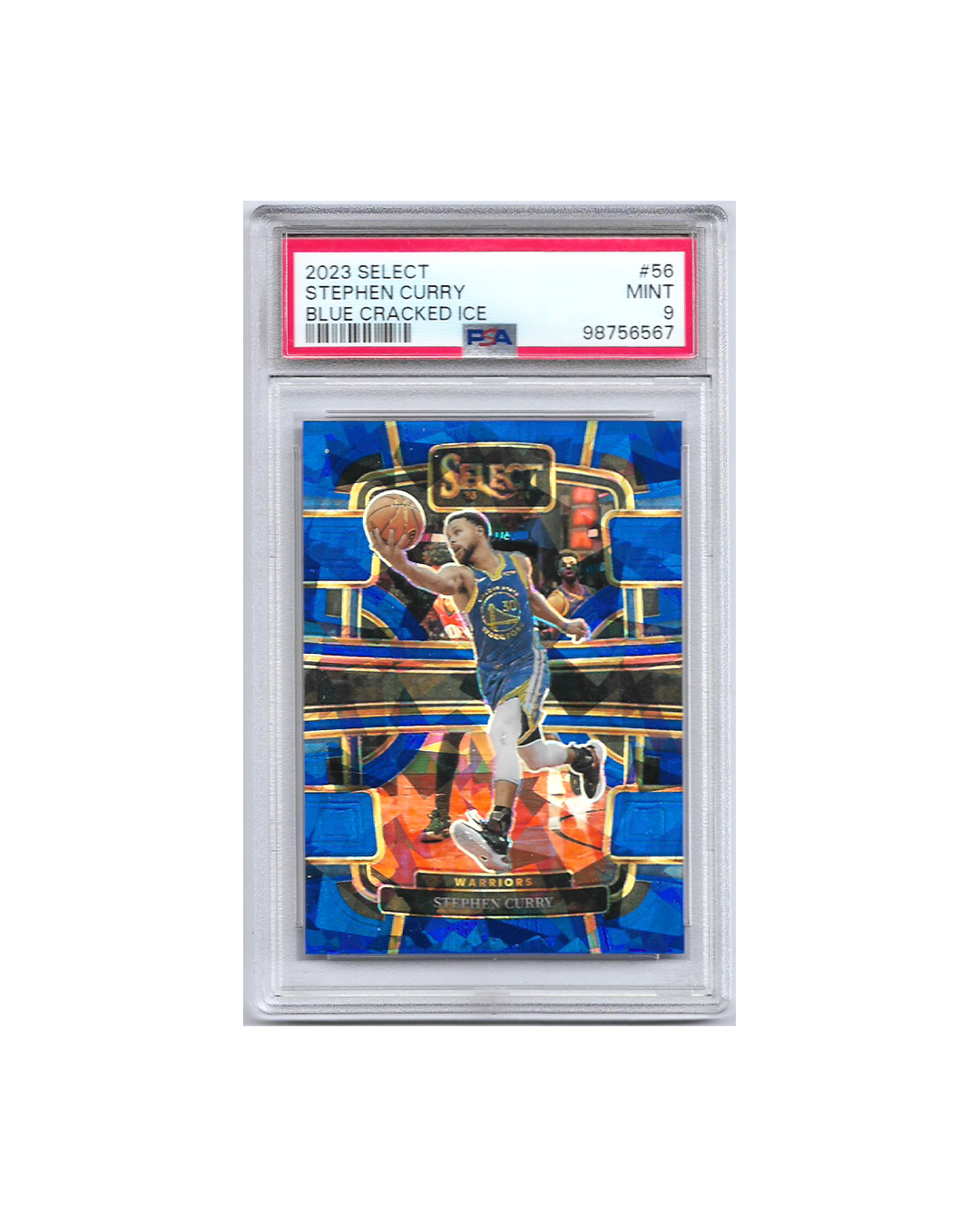 STEPHEN CURRY SELECT  BLUE CRACKED ICE 2023 PSA 9