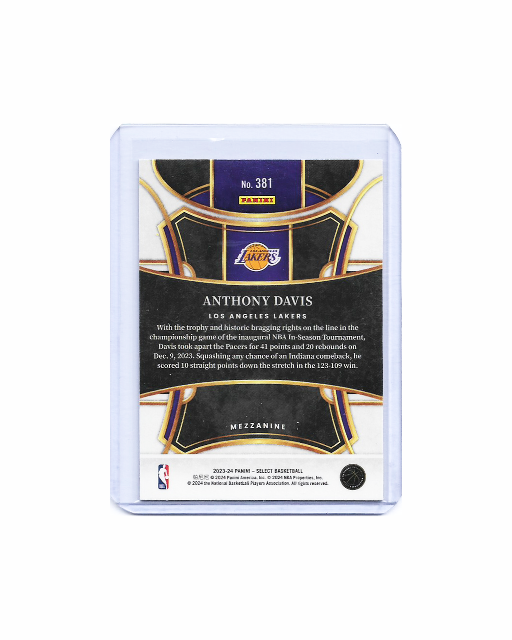 Anthony Davis Panini Select 23-24