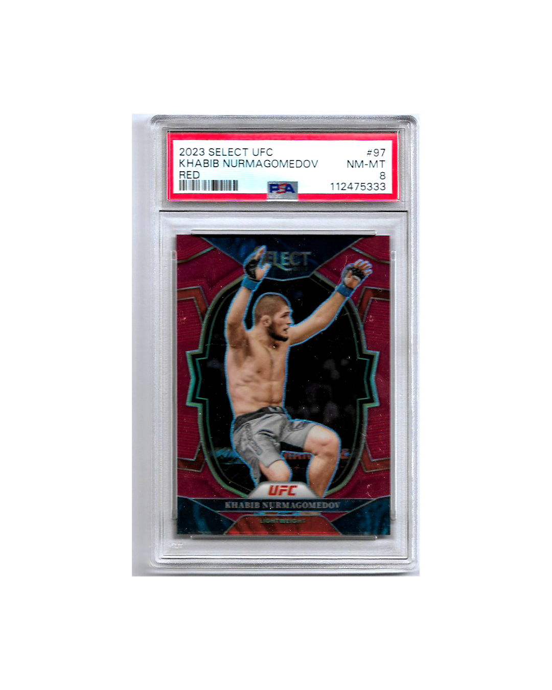KHABIB NURMAGOMEDOV 2023 SELECT UFC CONCOURSE RED PRIZM /175 PSA 8