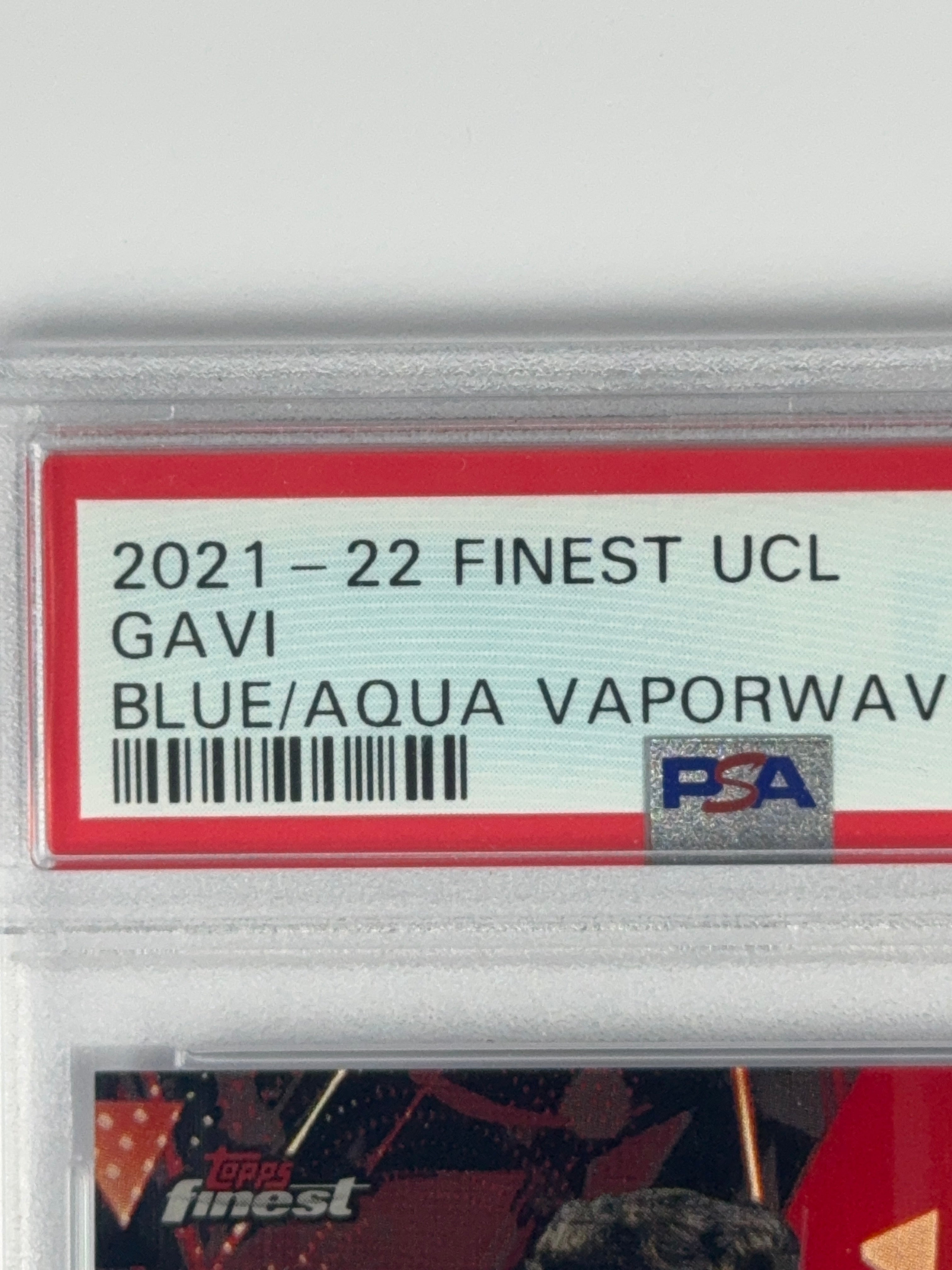 2021-22 Topps Finest Gavi BLUE/AQUA VAPORWAV Color Match FC Barcelona RC