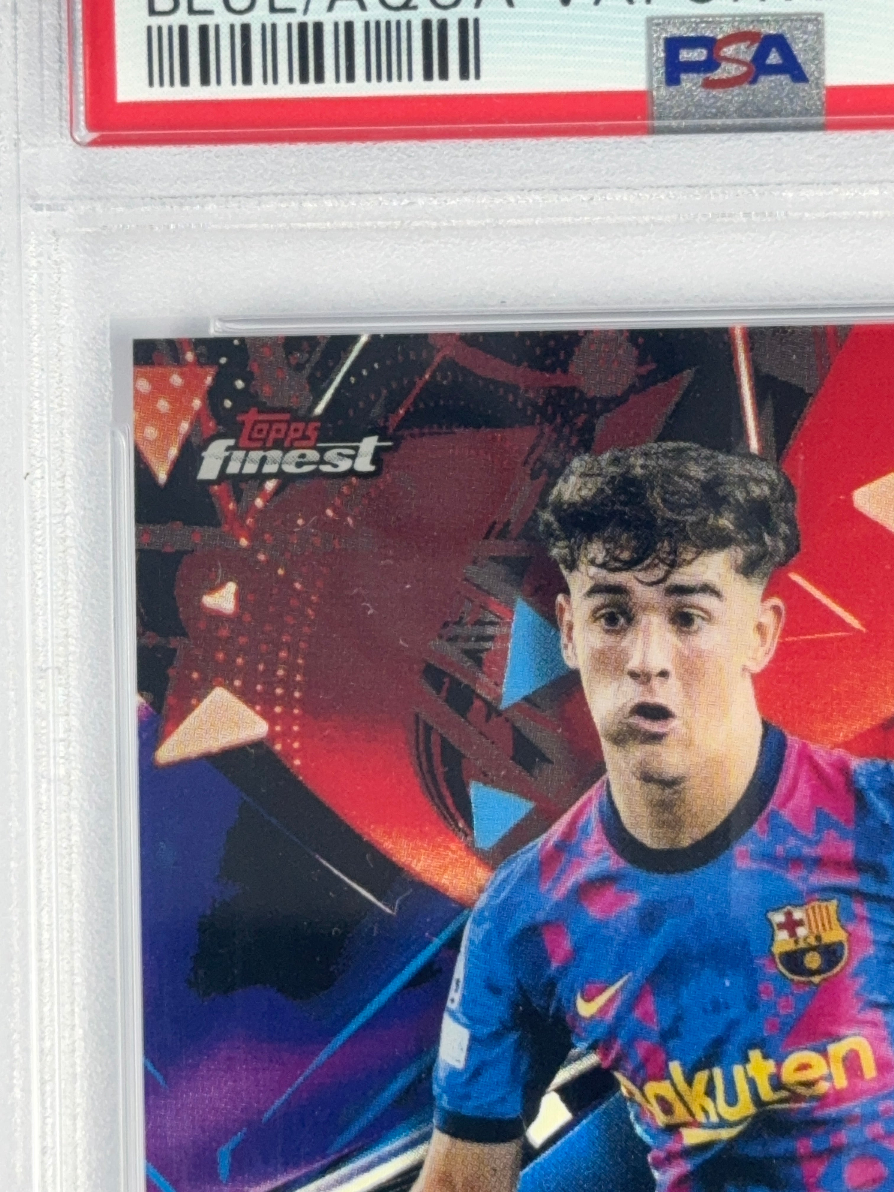 2021-22 Topps Finest Gavi BLUE/AQUA VAPORWAV Color Match FC Barcelona RC
