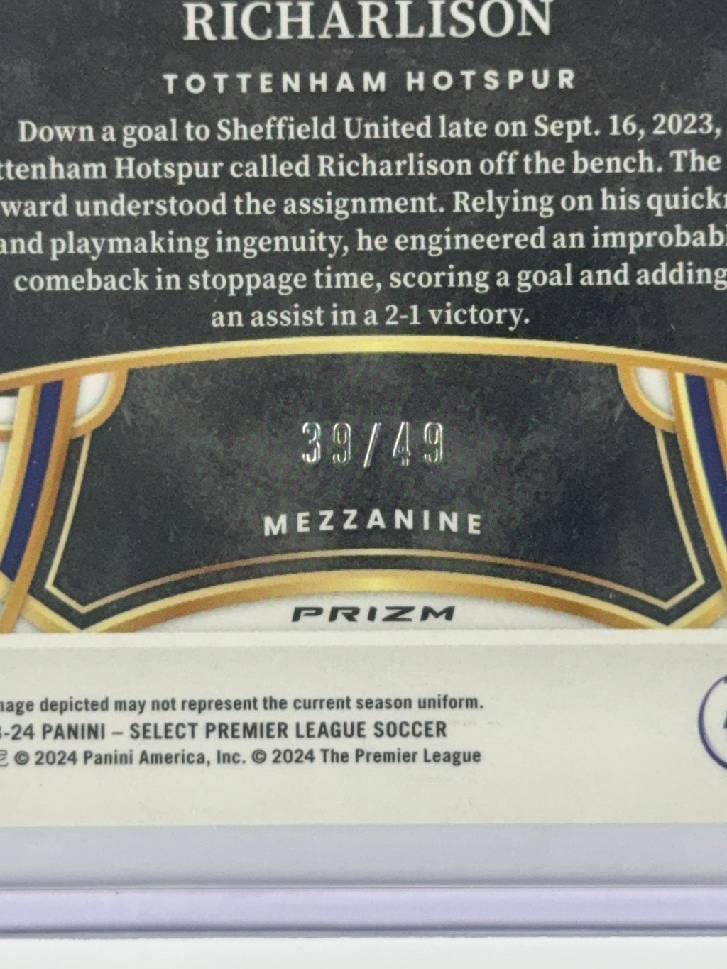 RICHARLISON Panini Select Premiere League Soccer 23-24 num 39/49