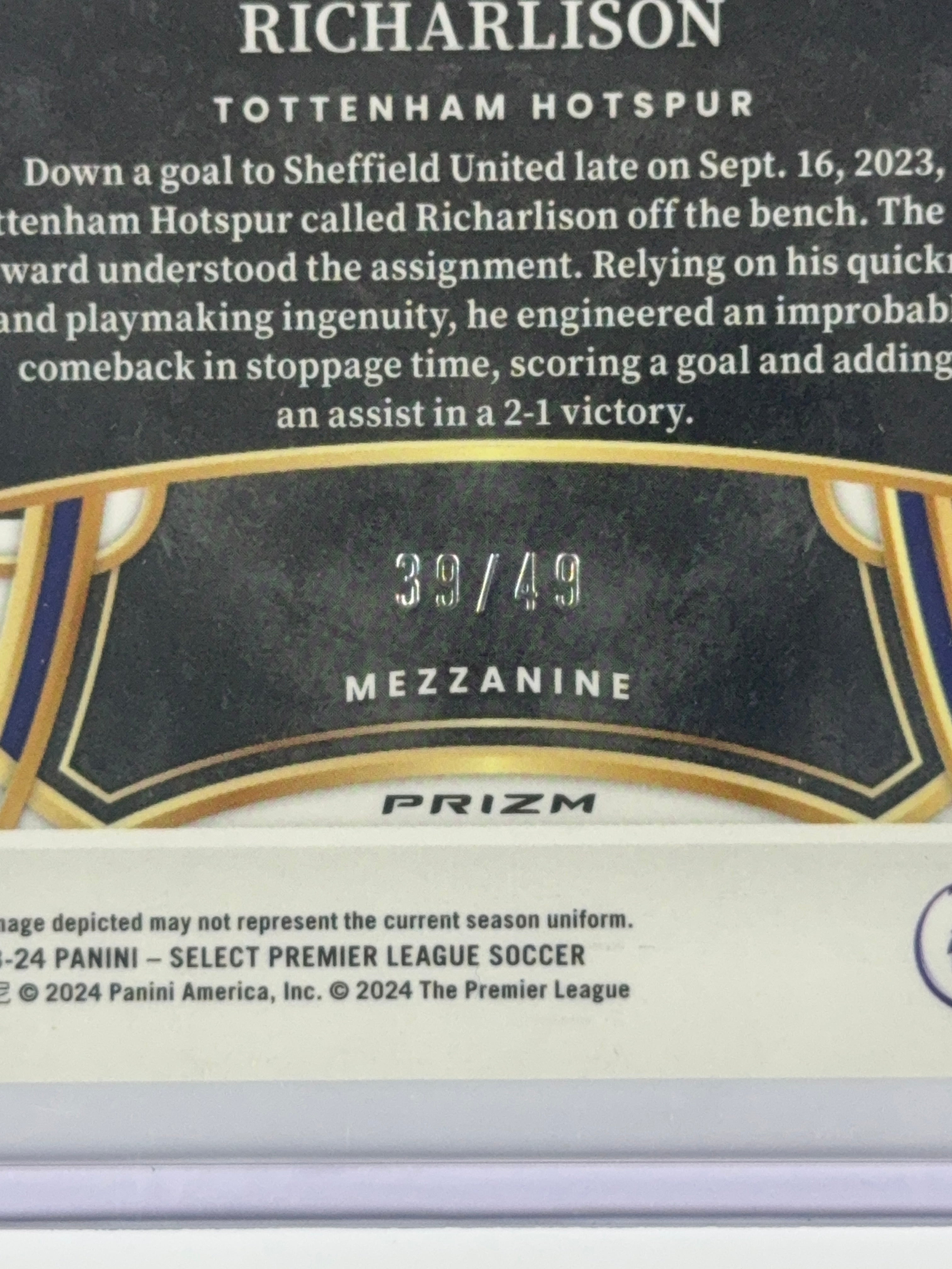 RICHARLISON Panini Select Premiere League Soccer 23-24 num 39/49