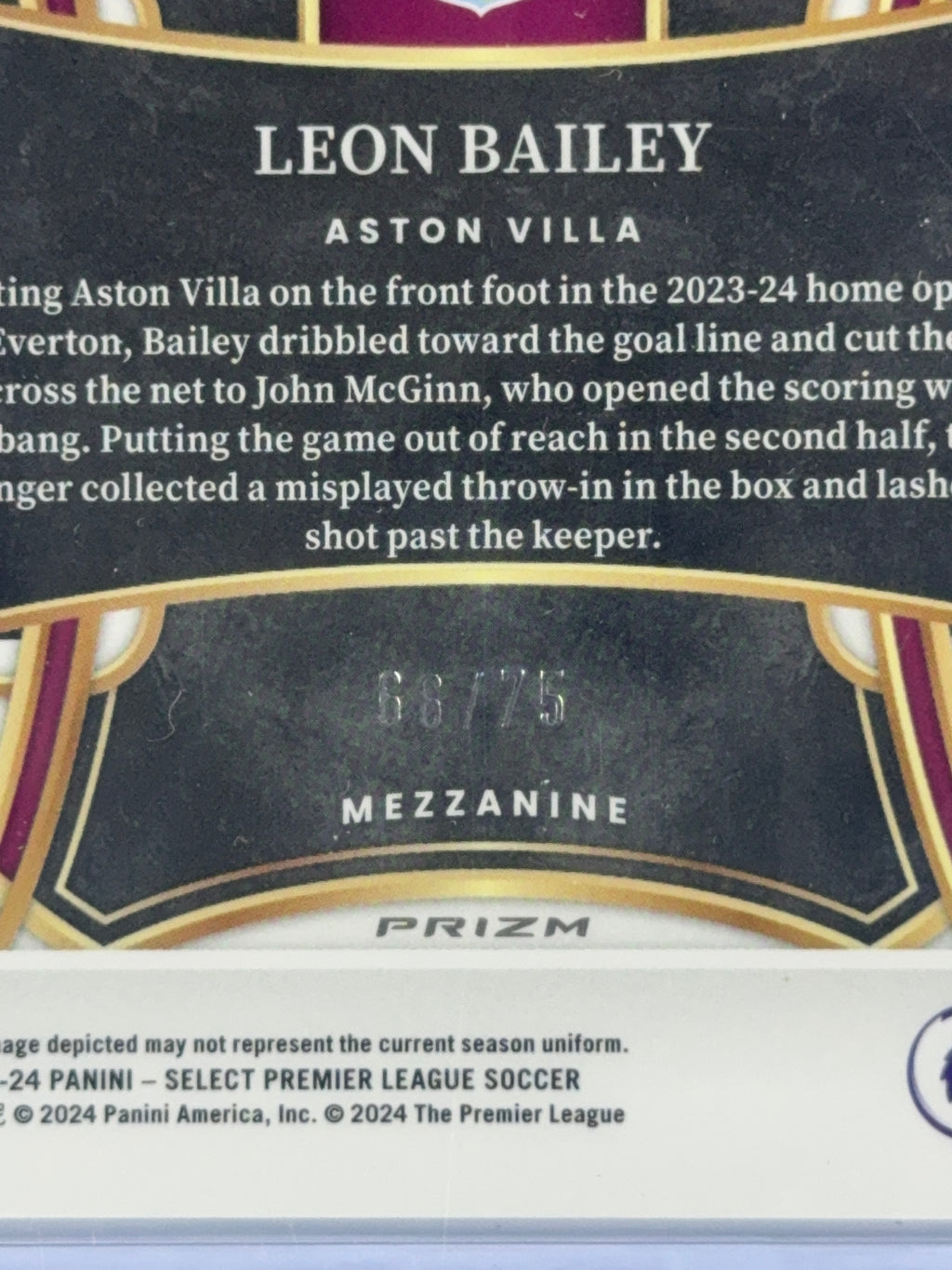 LEON BAILEY Panini Select Premiere League 23-24 num 66/75