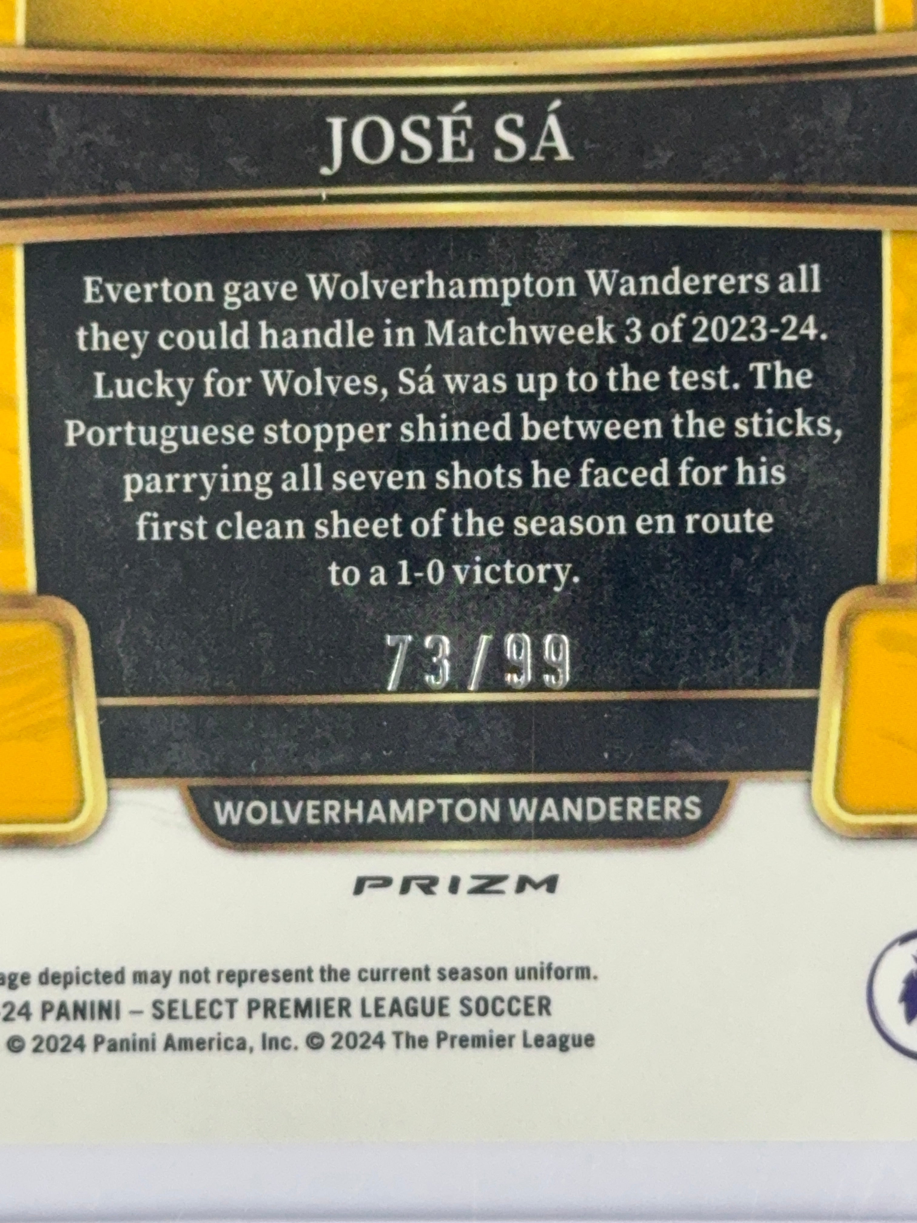 JOSÉ SÁ Panini Select Premiere League 23-24 num 73/99