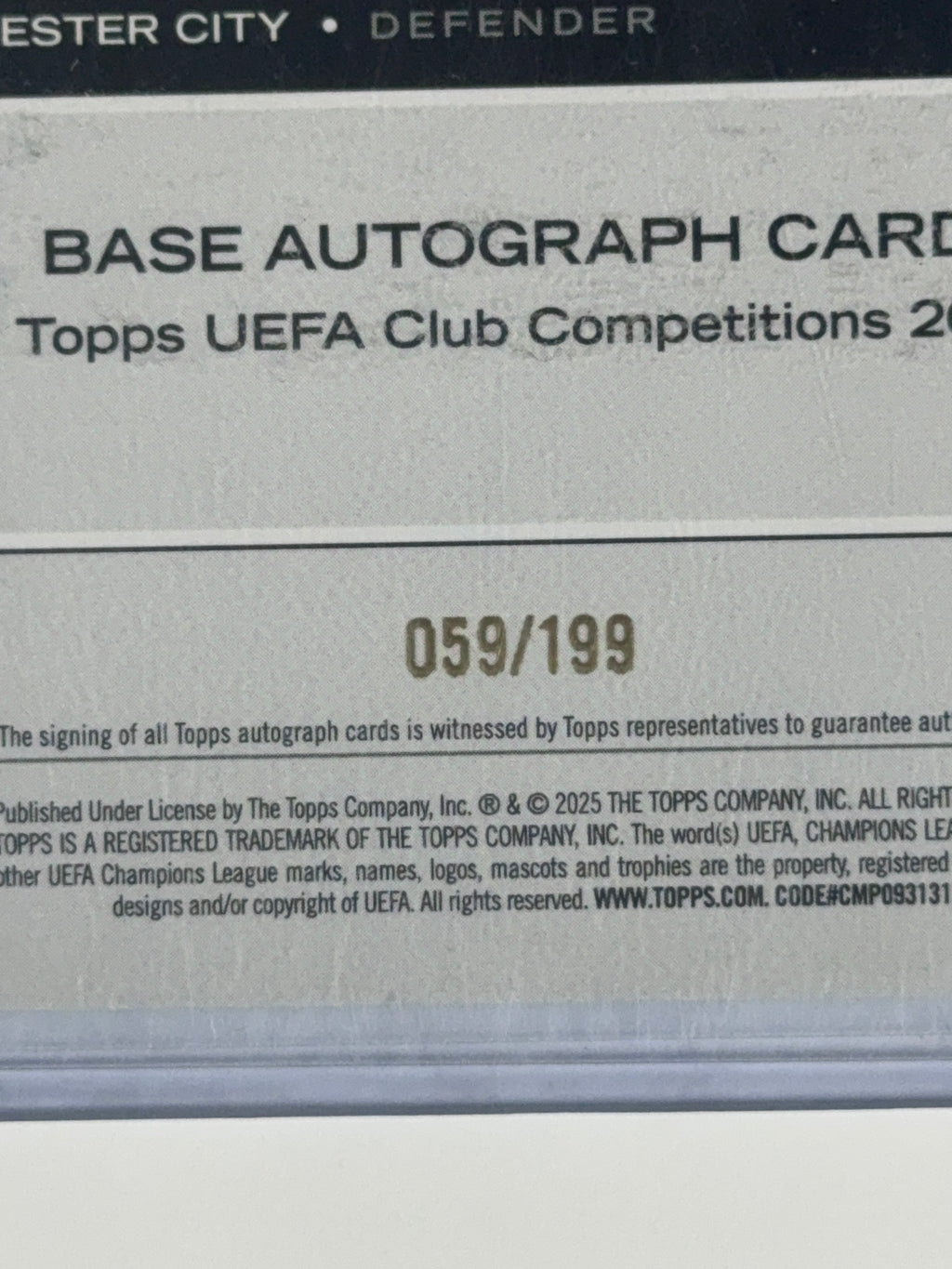 MANUEL AKANJI Topps UEFA Club competitions 24-25 num 59/199