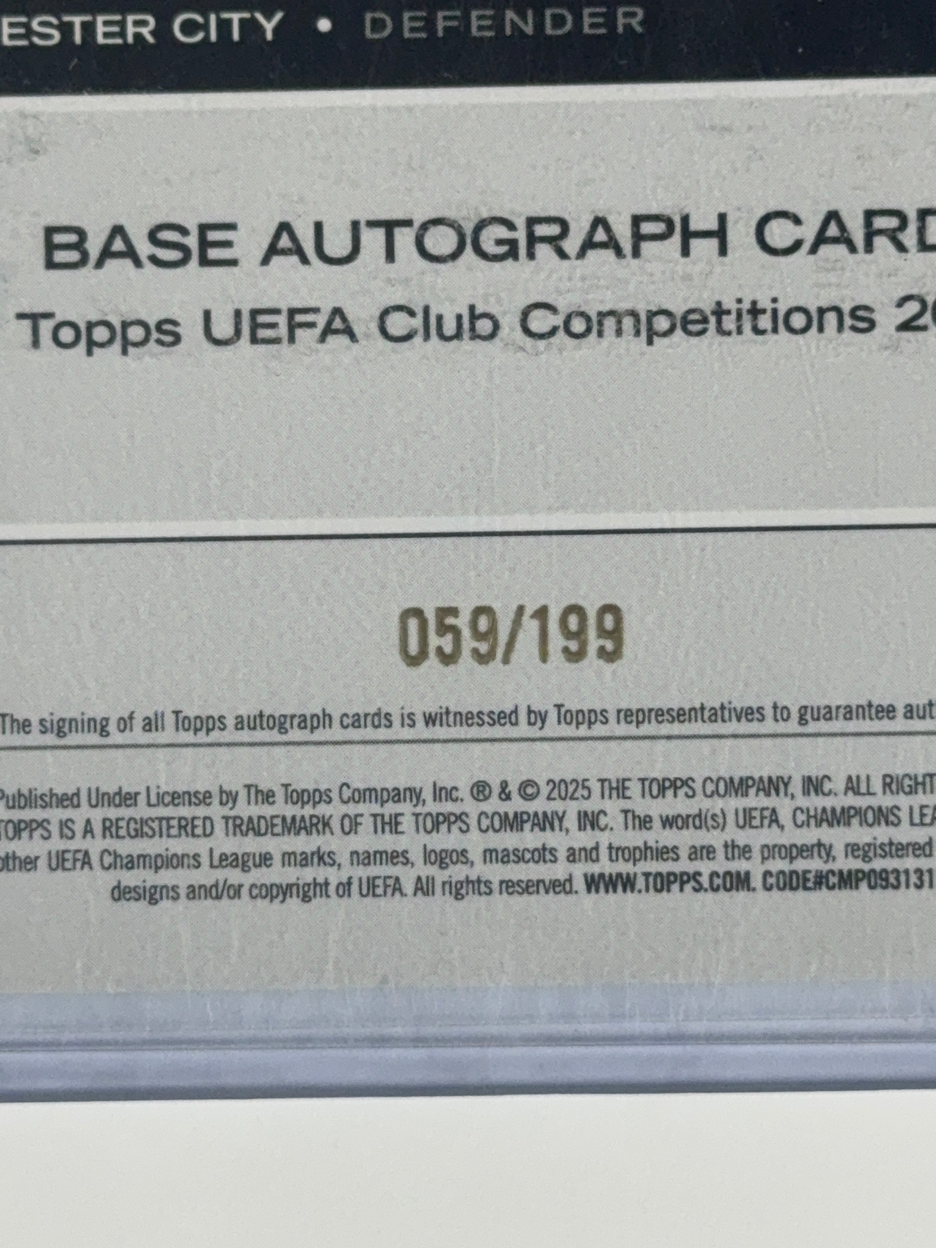 MANUEL AKANJI Topps UEFA Club competitions 24-25 num 59/199