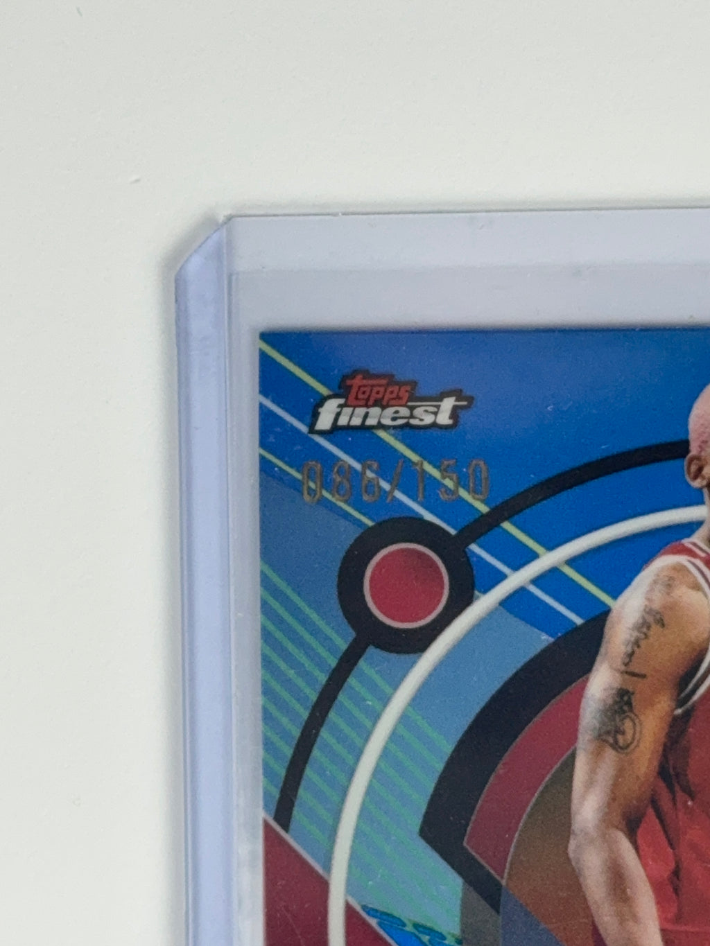 DENNIS RODMAN Topps Finest 61 Blue Refractor num 86/150