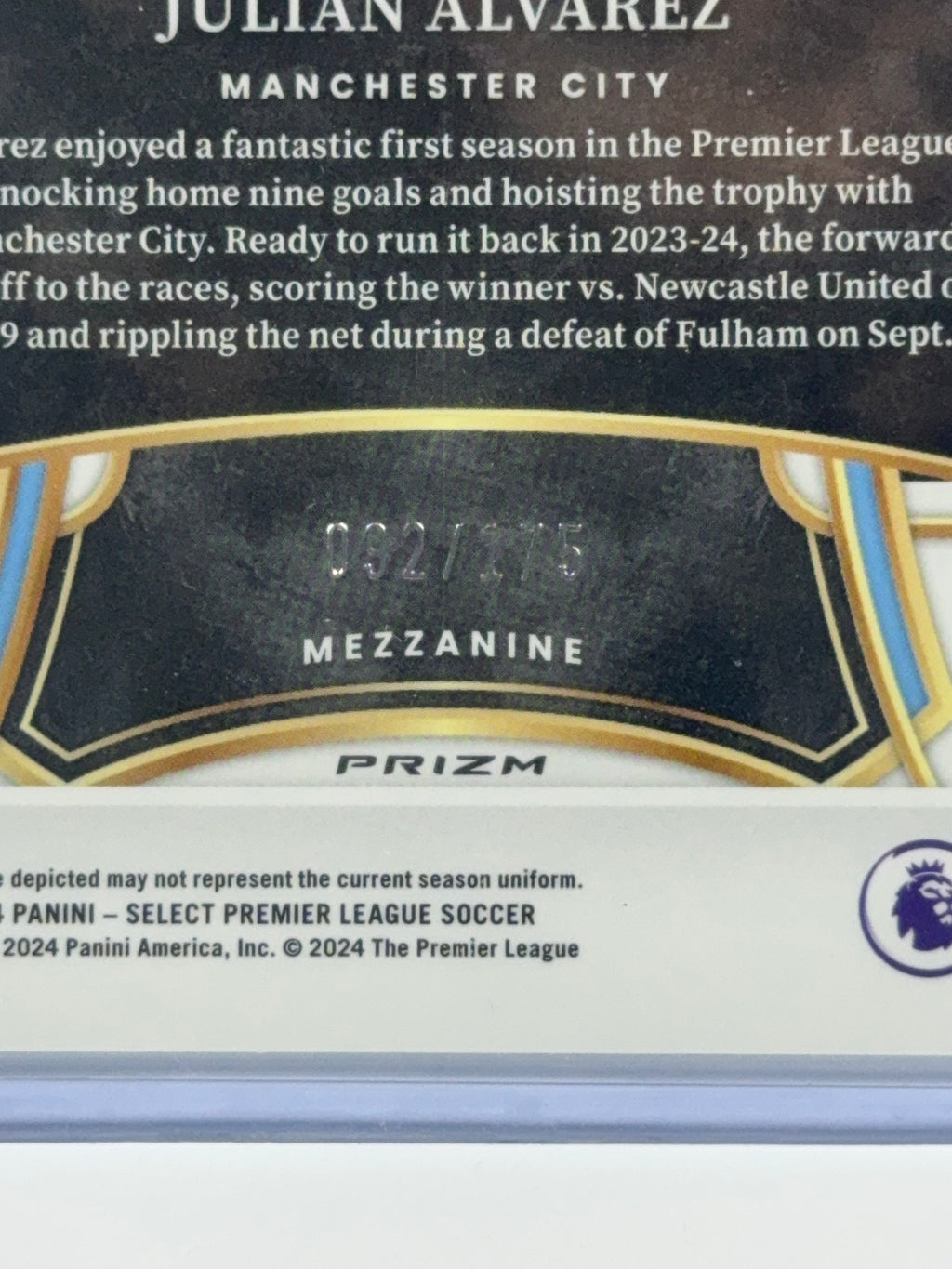 JULIAN ALVAREZ Panini Select Premiere League CAMO num 92/175