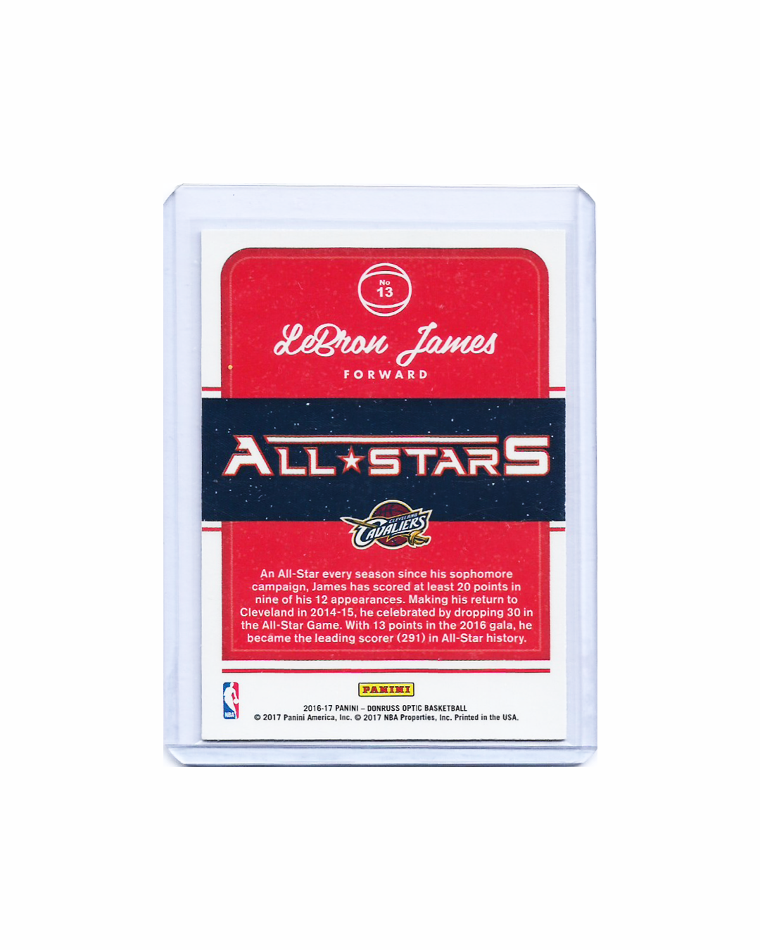 LeBron James All-Stars Panini Donruss Optic 16-17