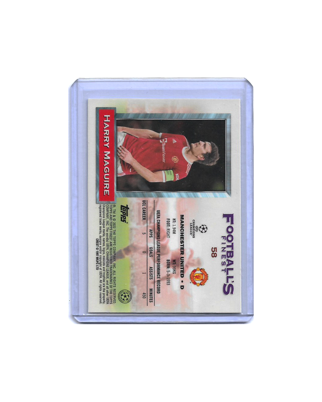 HARRY MAGUIRE Topps Finest Flashbacks UEFA 21-22