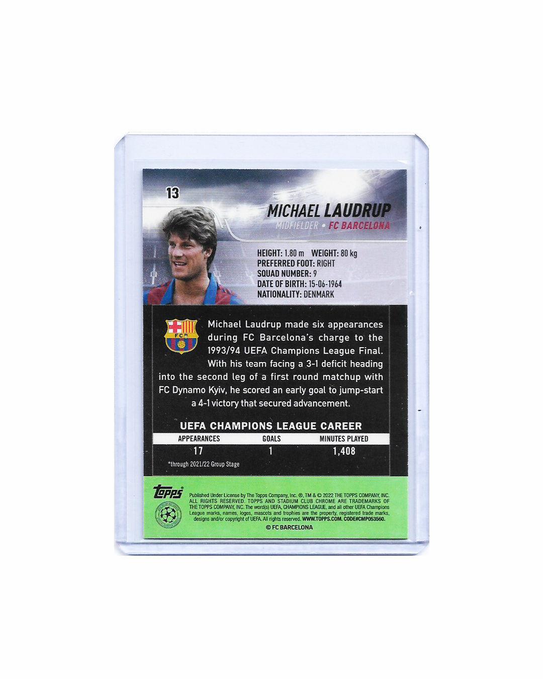 Michael Laudrup Topps Stadium Club Chrome 21-22