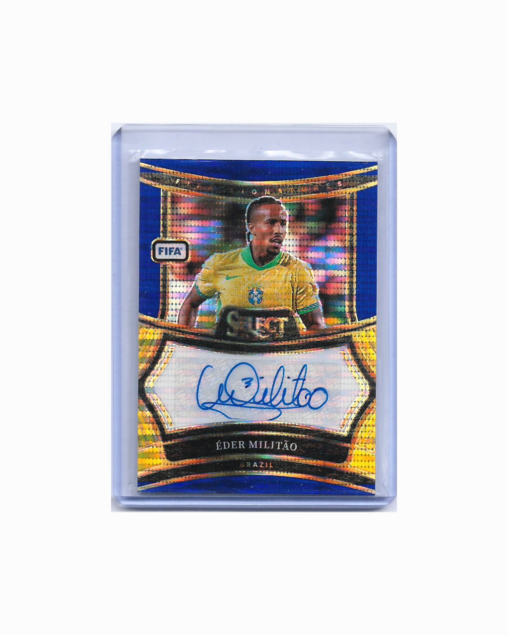 Eder Militao Auto 2024-25 Panini Select Blue Pulsar Prizm