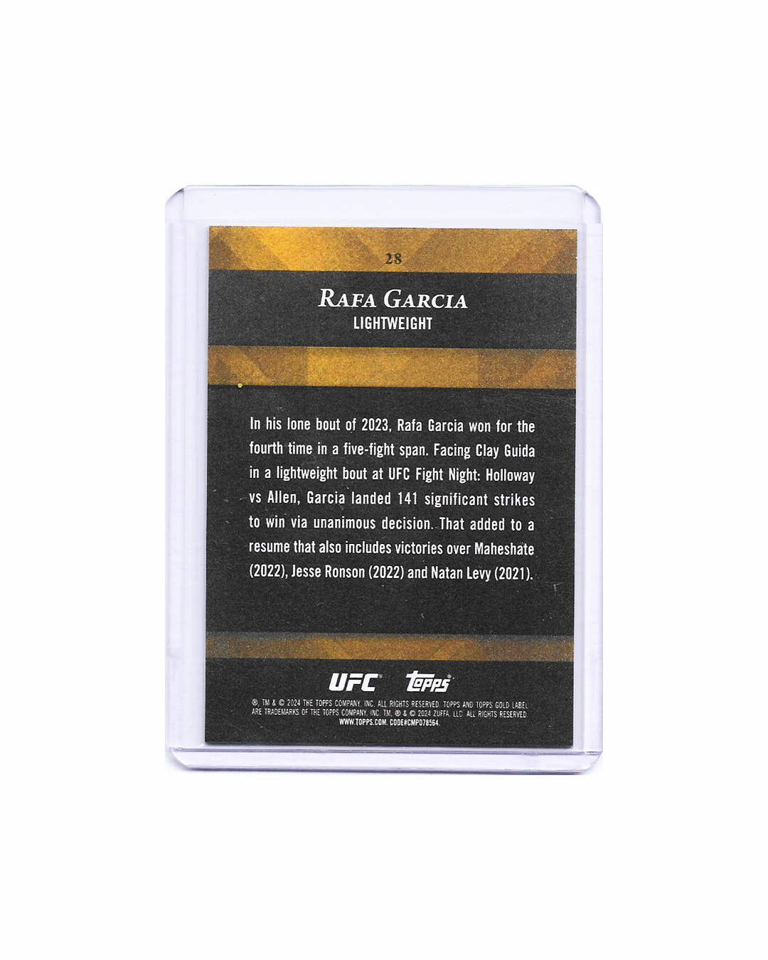 Rafa García Topps Gold Label UFC RC Blue 2024 Num