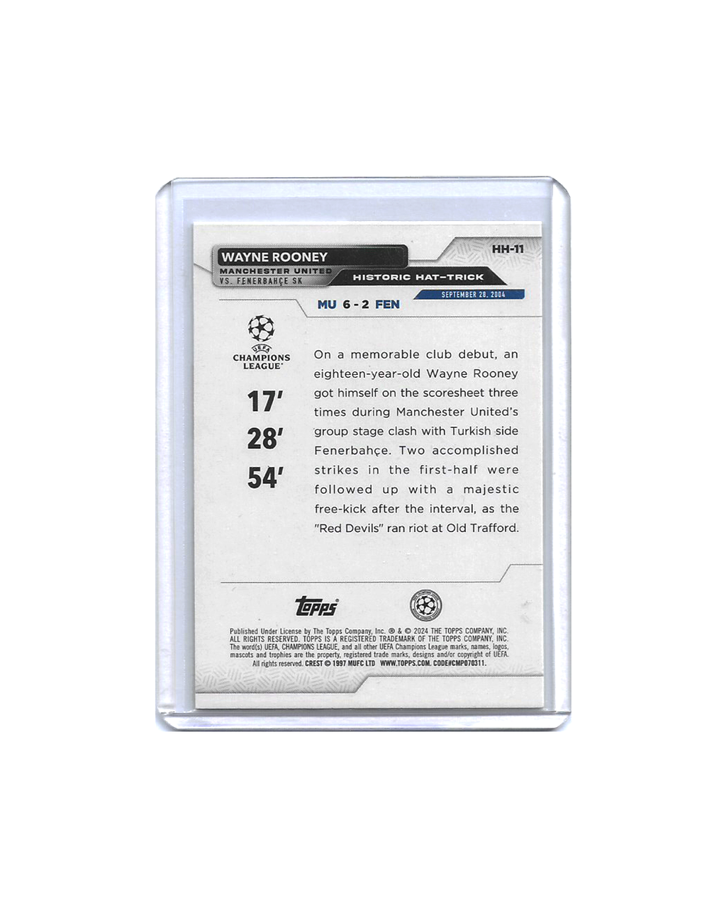 WAYNE ROONEY Topps CL Club Competition 2023-24#1