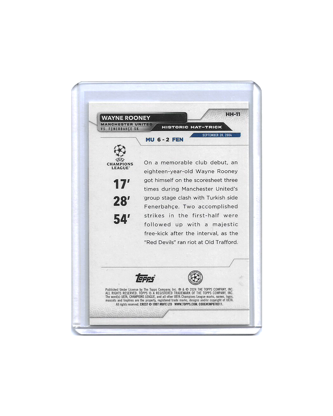 WAYNE ROONEY Topps CL Club Competition 2023-24 #2