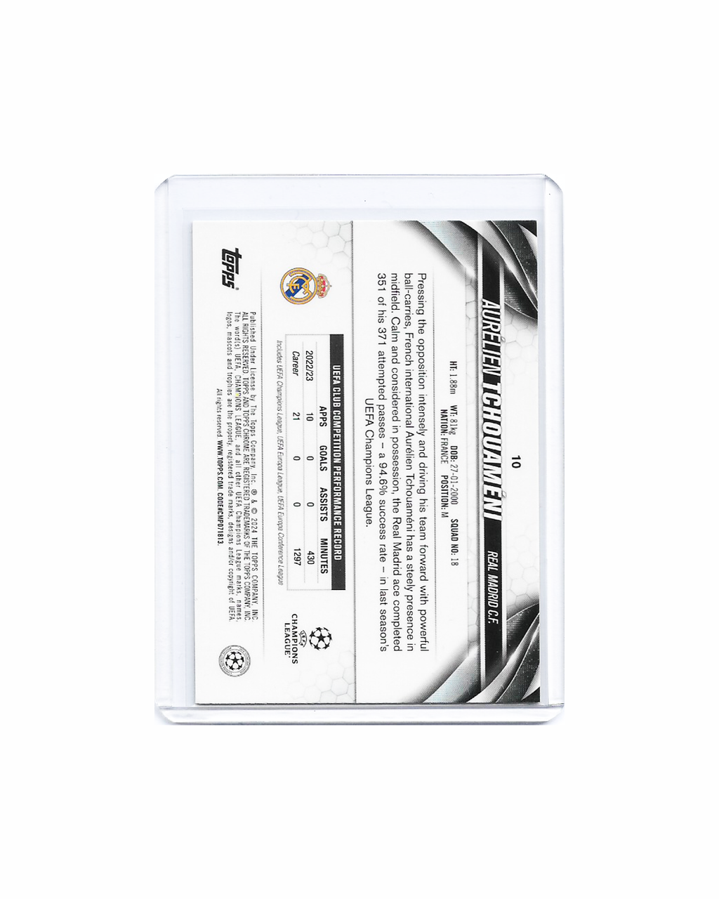 Aurélien Tchouaméni Topps UEFA Club Competitions 23-24