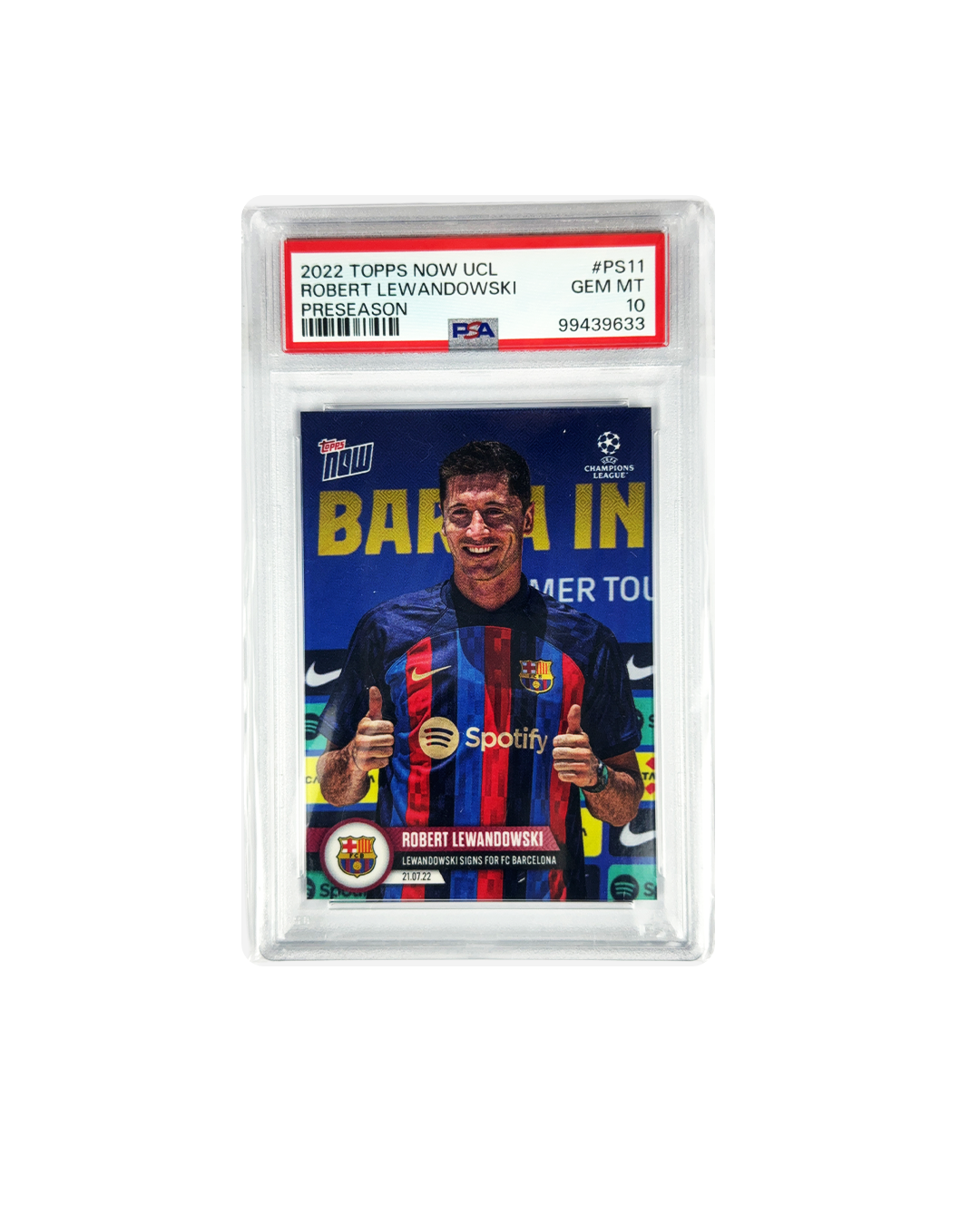 ROBERT LEWANDOWSKI Topps Now UCL 22 PSA 10