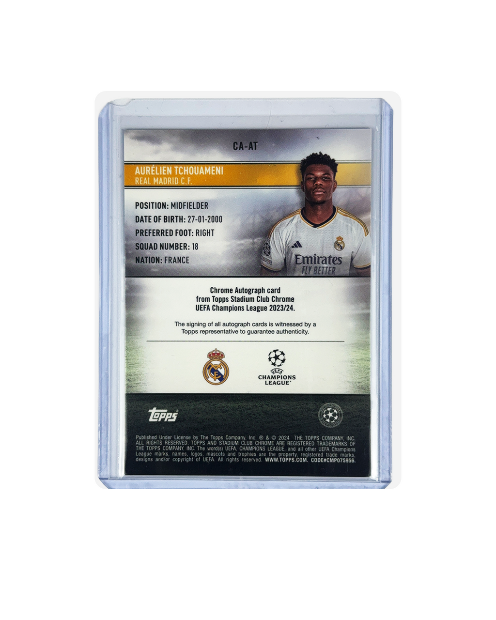 AURELIEN TCHOUAMENI Topps Stadium Chrome 23-24