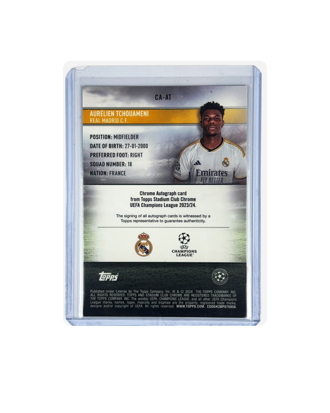 AURELIEN TCHOUAMENI Topps Stadium Chrome 23-24