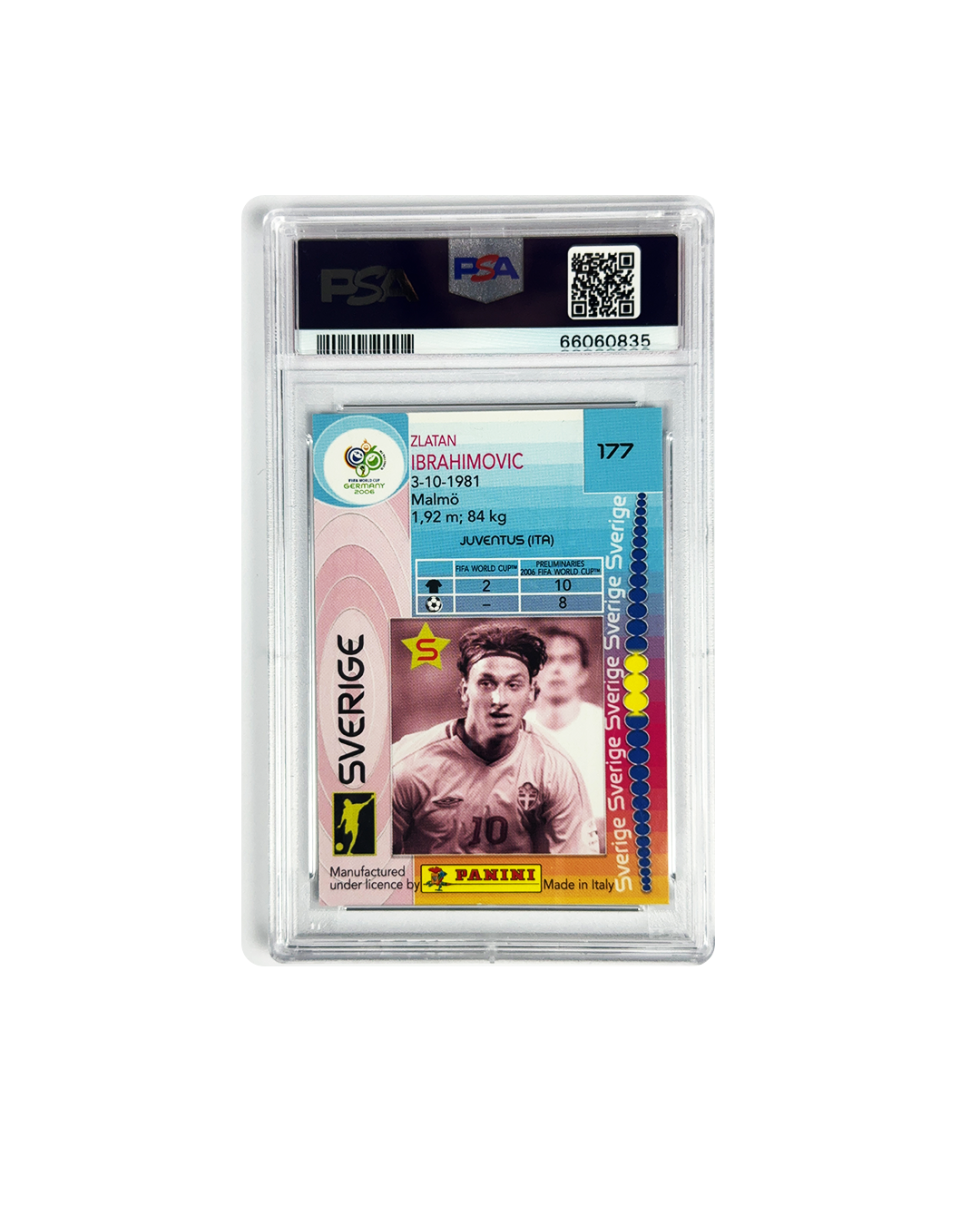 ZLATAN IBRAHIMOVIC Panini World Cup 2006 PSA 8