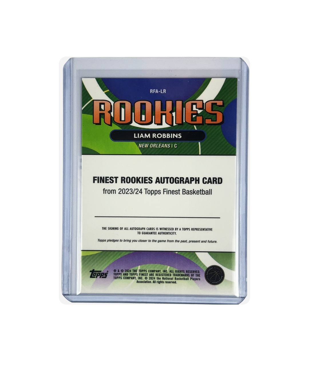 LIAM ROBBINS Topps Finest Basket Ball 23-24 RC FIRMA