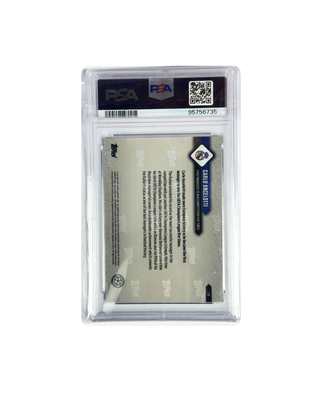 CARLO ANCELOTTI Topps Now UCL 23-24 PSA 10