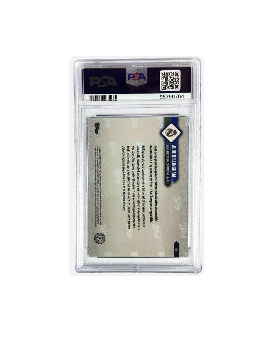2023-24 TOPPS NOW UCL JUDE BELLINGHAM PSA 10 #139